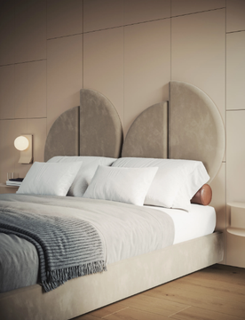 HOOK - Upholstered leather headboard for double bed by Ronda Design - view 3